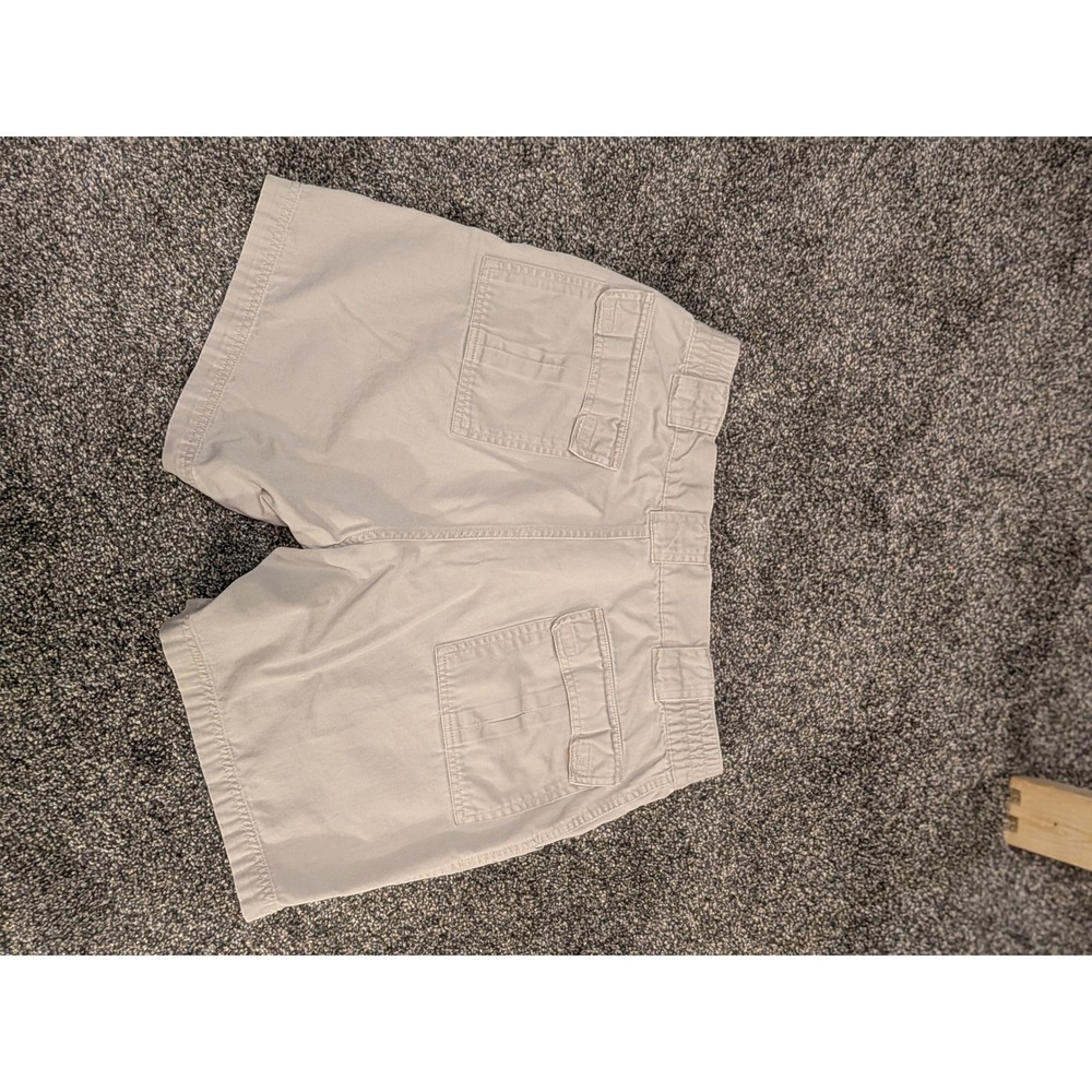 Natural Issue Mens Tan Khaki Cargo Shorts Size 30 Elastic Waist Cotton Twill - Picture 6 of 8